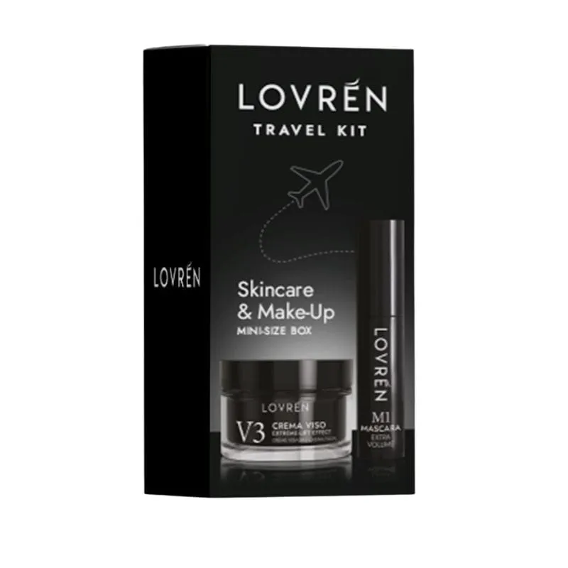 Lovrén zestaw podróżny: M1 Mascara Mini Extra Objętość, 5 ml + liftingujący krem do twarzy V3 Extra-Lift Effect, 15 ml