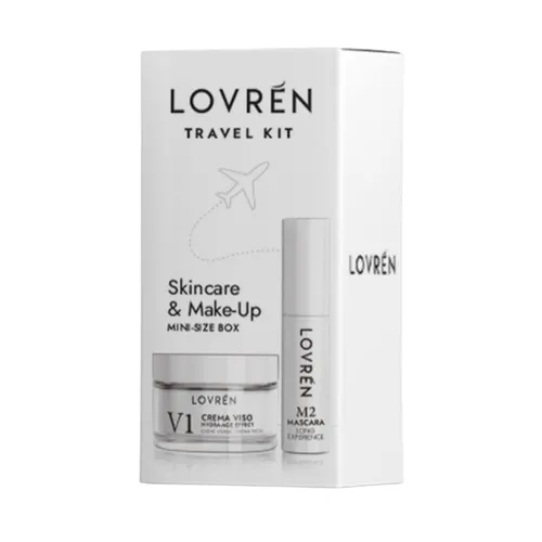 Lovrén zestaw podróżny: M2 Mascara Mini Super Długość, 5 ml + głęboko nawilżający i odżywczy krem do twarzy V1 Hydra-Age Effect, 15 ml