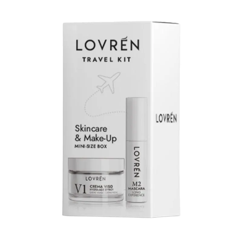 Lovrén zestaw podróżny: M2 Mascara Mini Super Długość, 5 ml + głęboko nawilżający i odżywczy krem do twarzy V1 Hydra-Age Effect, 15 ml