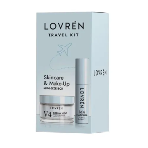 Lovrén zestaw podróżny: M4 Mascara Mini Efekt Sztucznych Rzęs, 5 ml + równowaga hydrolipidowa krem do twarzy V4 Hydra-Booster, 15 ml