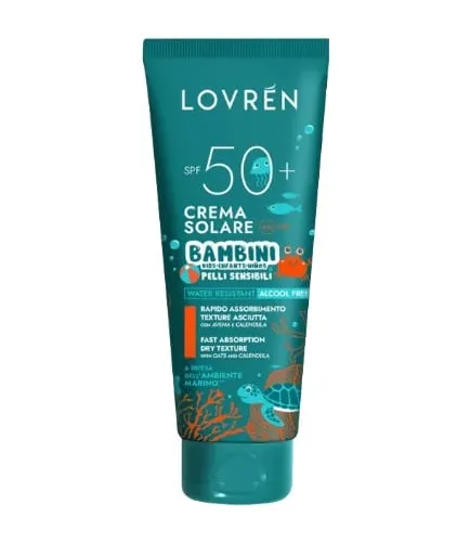 Lovrén Solaire krem przeciwsłoneczny do wrażliwej skóry dzieci, SPF50, wodoodporny z wysoką ochroną, 200 ml