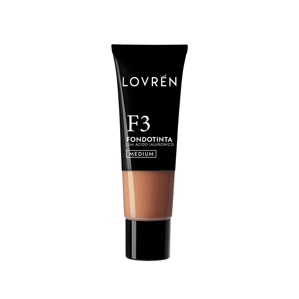 Lovrén podkład w kremie z kwasem hialuronowym i olejem migdałowym F3 Foundation średni beż, 25 ml
