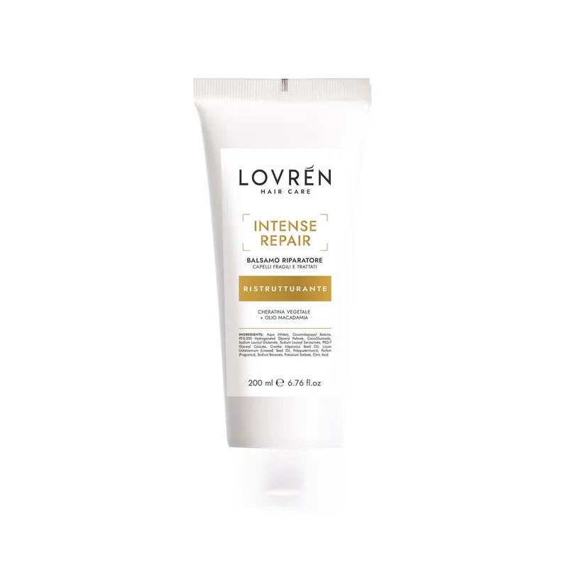 Lovrén odżywka regenerująca z keratyną roślinną i olejem macadamia INTENSE REPAIR, 200 ml