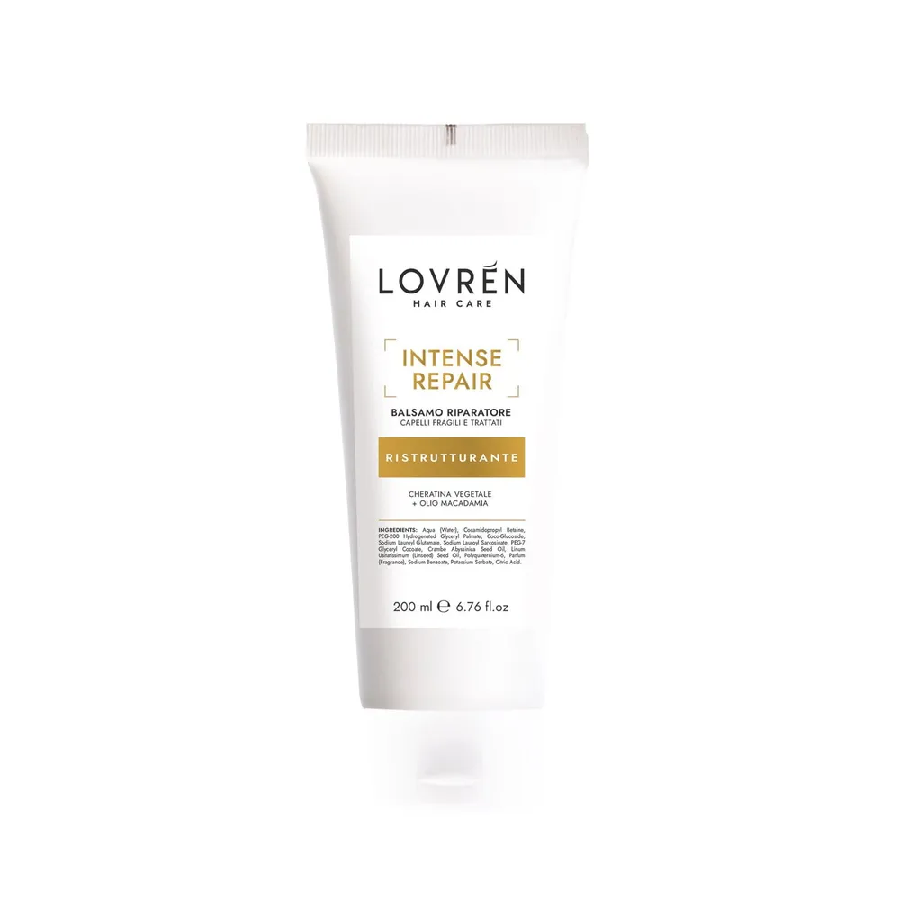 Lovrén odżywka regenerująca z keratyną roślinną i olejem macadamia INTENSE REPAIR, 200 ml