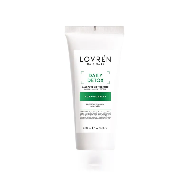 Lovrén odżywka oczyszczająca do włosów przetłuszczających się z ekstraktem matchy, aloesu i kameli oraz piroktonem olaminy DAILY DETOX , 200 ML