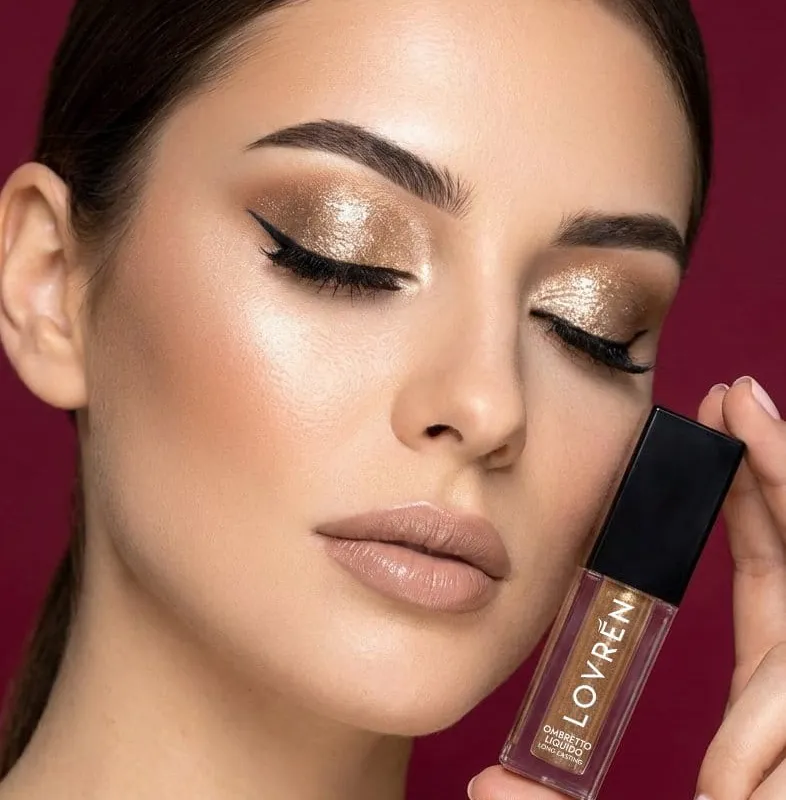 Lovrén cień do powiek w płynie, długotrwały efekt kolor OML1 Champange,3 ml