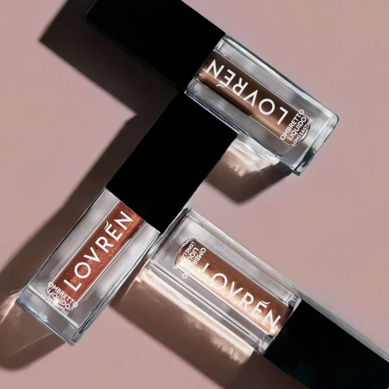 Lovrén cień do powiek w płynie, długotrwały efekt kolor OML2  Shiny Bronze, 3 ml