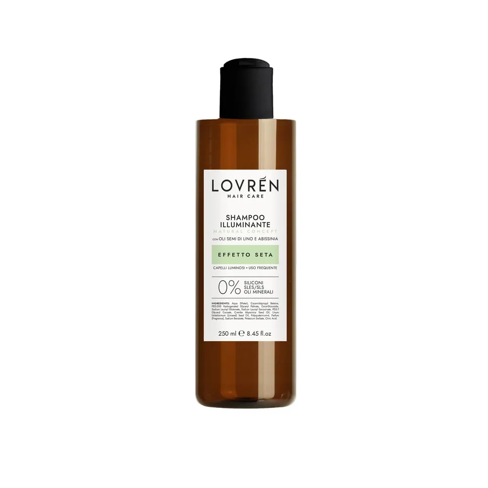 Lovrén szampon nawilżający i oczyszczający z olejem abisyńskim i olejem lnianym, efekt rozświetlenia, 250 ml