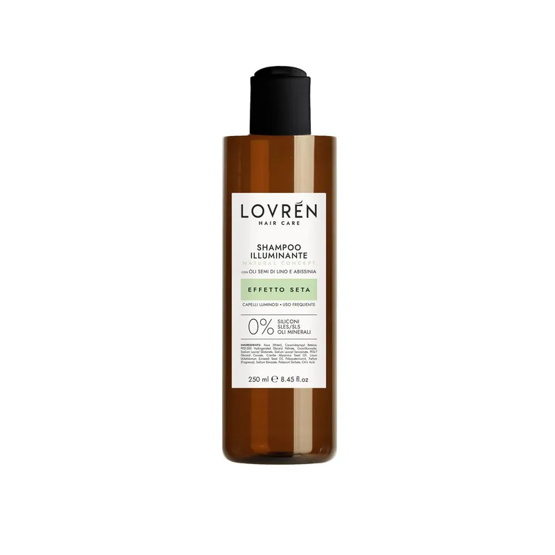 Lovrén szampon nawilżający i oczyszczający z olejem abisyńskim i olejem lnianym, efekt rozświetlenia, 250 ml