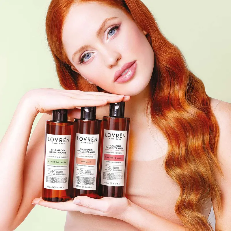 Lovrén szampon nawilżający i oczyszczający z olejem abisyńskim i olejem lnianym, efekt rozświetlenia, 250 ml