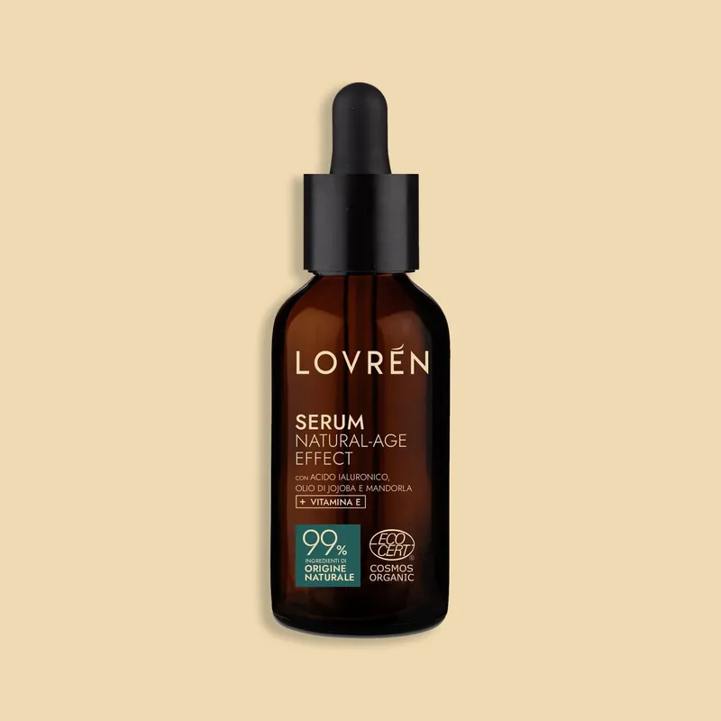 Lovrén organiczne odżywcze SERUM do skóry dojrzałej z kwasem hialuronowym, olejkiem jojoba, migdałowym i wit E, 30 ml