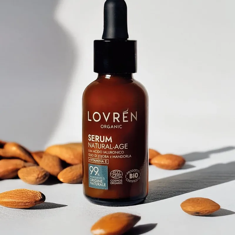 Lovrén organiczne odżywcze SERUM do skóry dojrzałej z kwasem hialuronowym, olejkiem jojoba, migdałowym i wit E, 30 ml