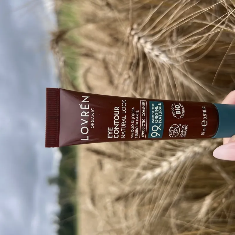 Lovrén odżywczy, priobiotyczny naturalny krem pod oczy z kwasem hialuronowym, wodą jęczmienną i olejkiem migdałowym, 15 ml