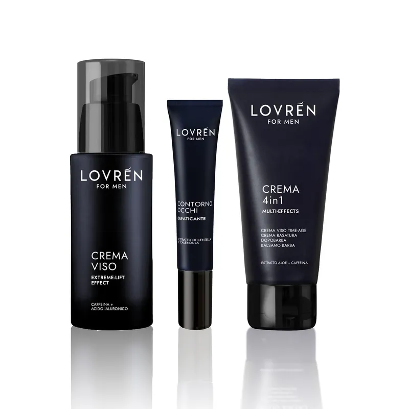 Lovrén wielofunkcyjny krem odżywczo-pielęgnacyjny dla mężczyzn z owsem, kofeiną, ekstraktem z aloesu i malwy oraz naturalnymi olejkami i wit E, 50 ml