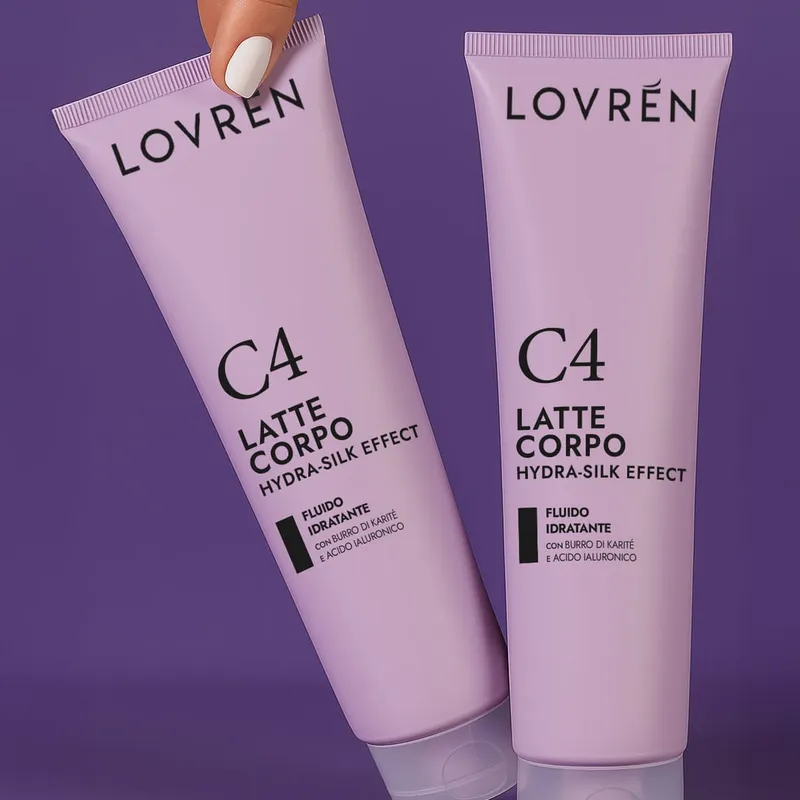 Lovrén odżywcze i wygładzające mleczko do ciała z olejami roślinnymi i kwasem hialuronowym, C4, 150 ml