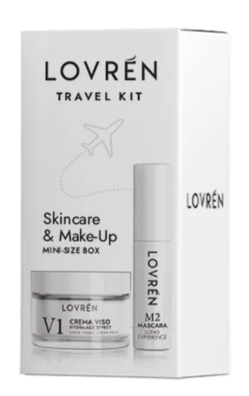 Lovrén zestaw podróżny: M2 Mascara Mini Super Długość, 5 ml + głęboko nawilżający i odżywczy krem do twarzy V1 Hydra-Age Effect, 15 ml