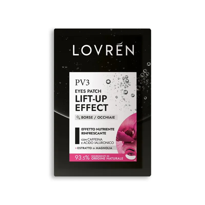 Lovrén Płatki pod oczy, ekstra lifting i promienna skóra pod oczami, z kwasem hialuronowym, kofeiną i ekstraktem z magnolii 2 szt, 2,4 g