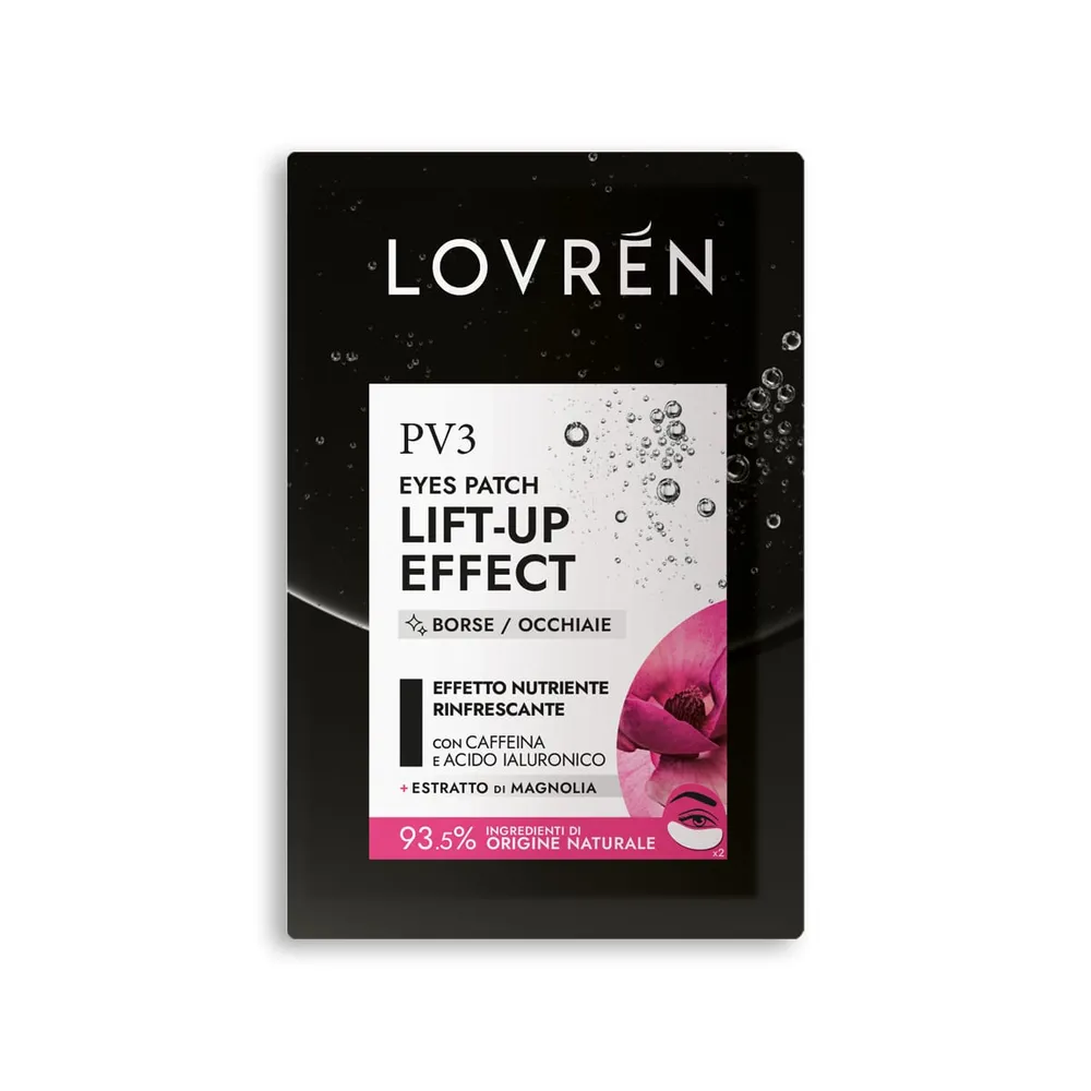 Lovrén Płatki pod oczy, ekstra lifting i promienna skóra pod oczami, z kwasem hialuronowym, kofeiną i ekstraktem z magnolii 2 szt, 2,4 g