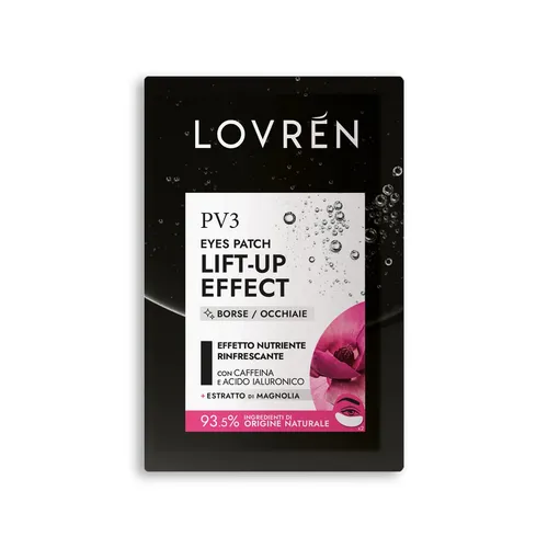 Lovrén Płatki pod oczy, ekstra lifting i promienna skóra pod oczami, z kwasem hialuronowym, kofeiną i ekstraktem z magnolii 2 szt, 2,4 g